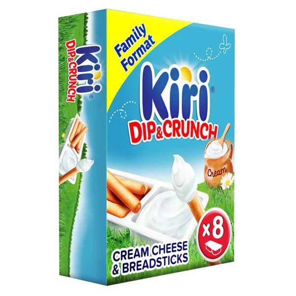 Kiri Dip and Crunch Cream Cheese and Breadstick Snack 8 Pieces Imported